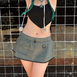 Irregular Pockets Zipper Detachable Maxi Cargo Skirt Trending Rave Clothes Women Y2k Elastic Waist Long Skirt