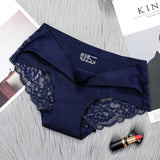 Luxury Sexy Lace Panties Soft Women Seamless Underwear Silk Splice Breathable Intimate Brief and XXL Plus Size