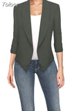 Big Size Slim Women Blazers Fashion 2023 Spring Jacket Female Work Office Solid Pocket Notched Blazer Feminino Coat