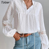 Sleeve Vintage Women Blouse Lace-up Tops Female Elegant Female Shirts Loose Chiffon Lace Blouses Blusas Autumn New