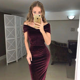 Hot Sales Explosion Temperament Commuting Women's Clothing One-Word Collar Shoulder Dress