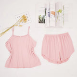 Pajamas for Women Summer Solid Sleepwear Sexy Pyjamas Set Tank Top Shorts