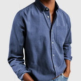 New Men's Shirt New Long-Sleeved Collar Men's