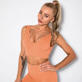 Tops Sexy Crop Vest Women Sport Solid Harajuku Korean Female Off Shoulder Knitted Khaki Brown Summer Women Crop