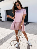 Dress Women 2021 Beach Ruffle Vestidos De Mujer Casual Midi Dress Pink A Line Mini Elegant Dress Y2k Robe Femme