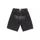 Sales Of Summer Hip-Hop Casual Denim Shorts Men's High Street Retro Simple Wide-Legged Five-Cent Pants-Outfit