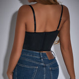 Sales Print Embroidered Low-Chest Hottie Trinkling Small Waistcoat Female