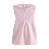 Girls Collared Braided Shoulder Dress Women's New Sexy High-Waisted Body-Suited Ass