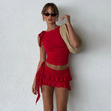 Summer New Women's Sleeveless Round Collar Bodysuit Small Vest Top Two