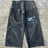 Y2K Big Boy Jeans Original Hip-Hop Embroidered Loose Jeans Street High-Outfit
