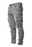 New Elastic Jeans Men's Side Pocket Slim Foot Skinny