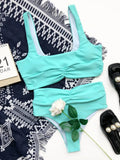 2 Piece Ruched High Waist