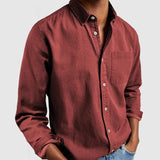 New Men's Shirt New Long-Sleeved Collar Men's