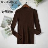 Autumn Winter Basic Turtleneck Knitting Bottoming Warm Sweaters 2022 Women's Pullovers Solid Minimalist Cheap