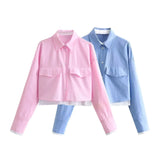 And Winter New Short Style Splicing Design Loose Fashion Shirt 2095893-Outfit