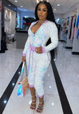 Sexy Sequins Zipper Long Sleeve Top And Pant Two Piece