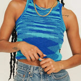 Tank Top Summer Knit Crop Top Women Sleeveless Basic T Shirts Casual Bodycon Vest Green Streetwear Vintage 90s