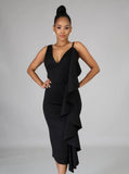 Sleeveless Ruffles Midi Party