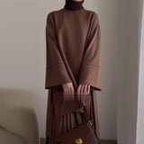 Summer New Women's Round Collar Loose Casual Top Retro Temperament Skirt Suit