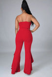 Strap Crop Top and High Waist Bell Pants Two Piece