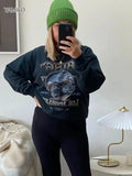 Autumn Letters Eagle Cotton Long Sleeve Women Sweatshirt O-Neck Casual Female Sweatshirt Pullovers Women's Clothes Tops-Outfit