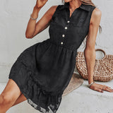 Fashion Jacquard Sleeveless Solid Color