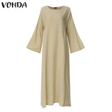 Elegant Women Solid Maxi Long Dress 2021 Cotton Vintage Bohemian White Dress Sexy Split Hem Vestido Robe