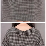 Summer Women's Pullover Polo Button Plaid Short Sleeve Shirring Fashion Casual Harajuku Ruffles Vacation Party Dresses-Outfit
