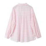 New Large Plaid Long-Sleeved Loose Version Shirt 1971060-Outfit