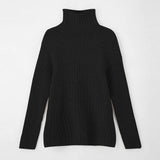 Solid Turtleneck Sweater Women Striped Casual Pullover Sweater Female Batwing Long Sleeve All Match Ladies Tunic