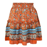 Mini Skirts 2020 New Floral High Waist Frills Skirt For Women Young Girl Summer Fashion Boho Beach Sexy Short