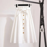 Skirts Fashion 2019 High Waist Skirt Women Spring Summer Midi Skirts Womens Elastic Waist A Line Ladies Skirts With