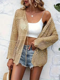 Beach Knitted Jersey In Summer 2025 Sexy Solid Color Knitted Beach Swimwear Shirt Sunscreen