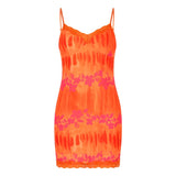 Summer Women Skirts Female High Waist Floral Printing Boho Beach Casual Style Orange Midi Skirt Party Holiday