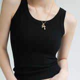 Ribbed Camisole with Padded Bust Women Sleeveless Undershirt Summer Solid Color Outerwear Concealing Side Cleavage-Outfit