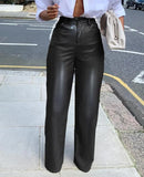 Black Pu Leather Loose