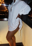 Casual Lace Up Long Sleeve Long