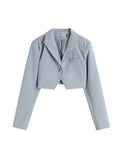 Short Blazer And Skirt Matching Sets Two Pieces Single Button Jacket Office Lady Formal Suit Korean Simple Spring