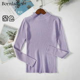 Autumn Winter Basic Turtleneck Knitting Bottoming Warm Sweaters 2022 Women's Pullovers Solid Minimalist Cheap