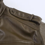 Women's Long-Sleeved Imitation Leather Short Jacket