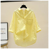 Pink Striped Shirt 2025 Summer New Women's Art Small Fresh Bat Sleeve Single Pocket Collar