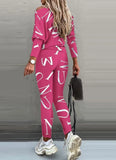 Letter Print Casual Shirt and Pants 2pc