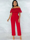 Modest Off-the-shoulder Sleeveless Solid Hollow Out Ankle Length Regular