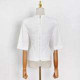 Minimalist Zipper Solid T Shirt For Women O Neck Short Sleeve Slimming T Shirts Female Summer Fashion Clothing