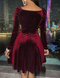 Sexy V Neck Long Sleeve Velvet