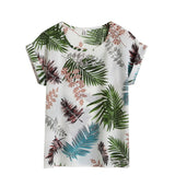 New Large Size Women Pprinting Blouse Fashion Shirt Short-Sleeved Chiffon Summer Style Ladies