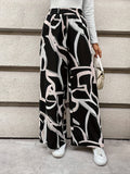 Women's Clothing 2025 Summer New Printing Leisure High-Waisted Broad-Legged