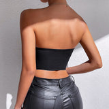 2025 New Autumn Black Female Corset Fish Bone Lace Vest