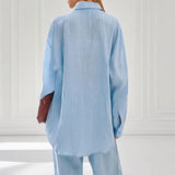 Women's Design And Casual Suit 2025 Spring New Simple Repair Shirt Trousers Two