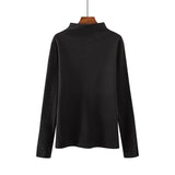 Half Turtleneck Long Sleeve T Shirt Women 2020 Spring Harajuku Solid Bottoming Pullovers 7 Colors Fashion Thin